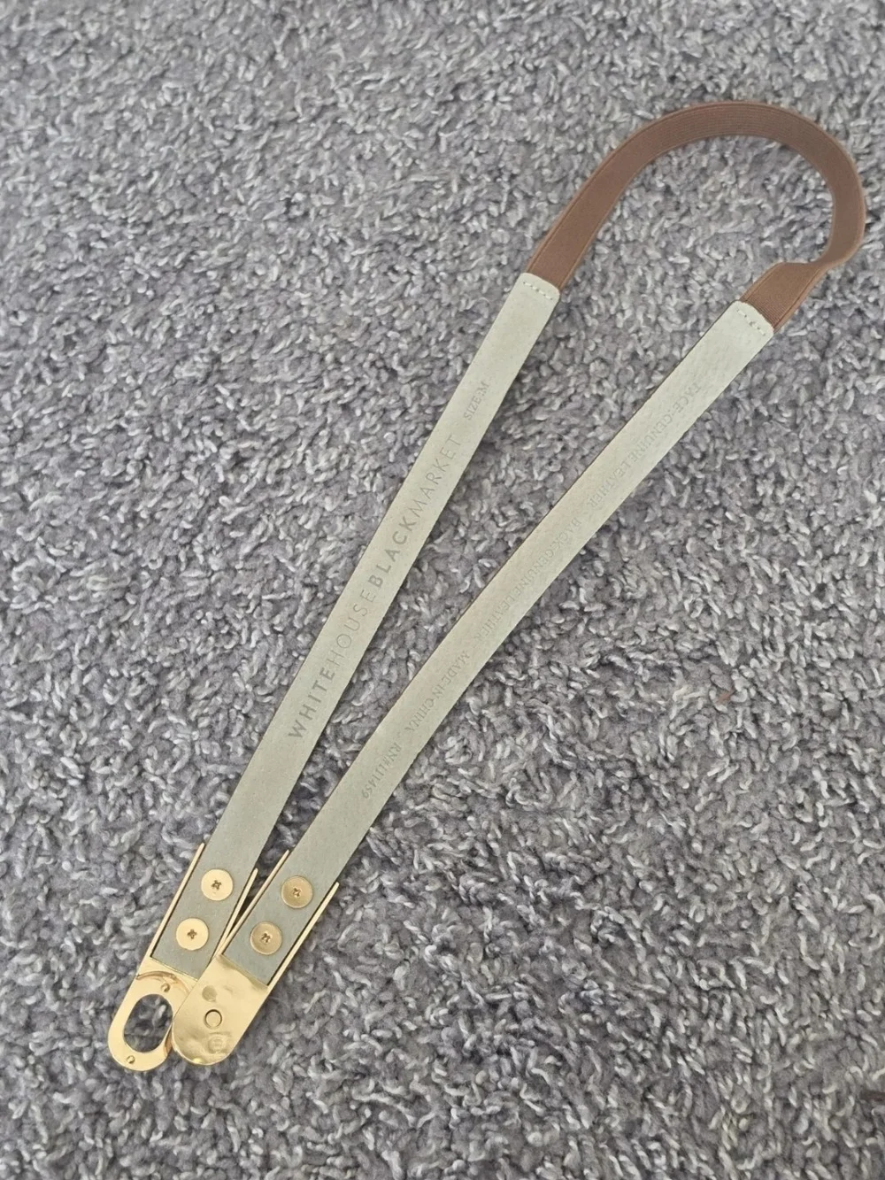 White House Black Market Brown Genuine Leather Stretch Waist Belt Size M 31-41